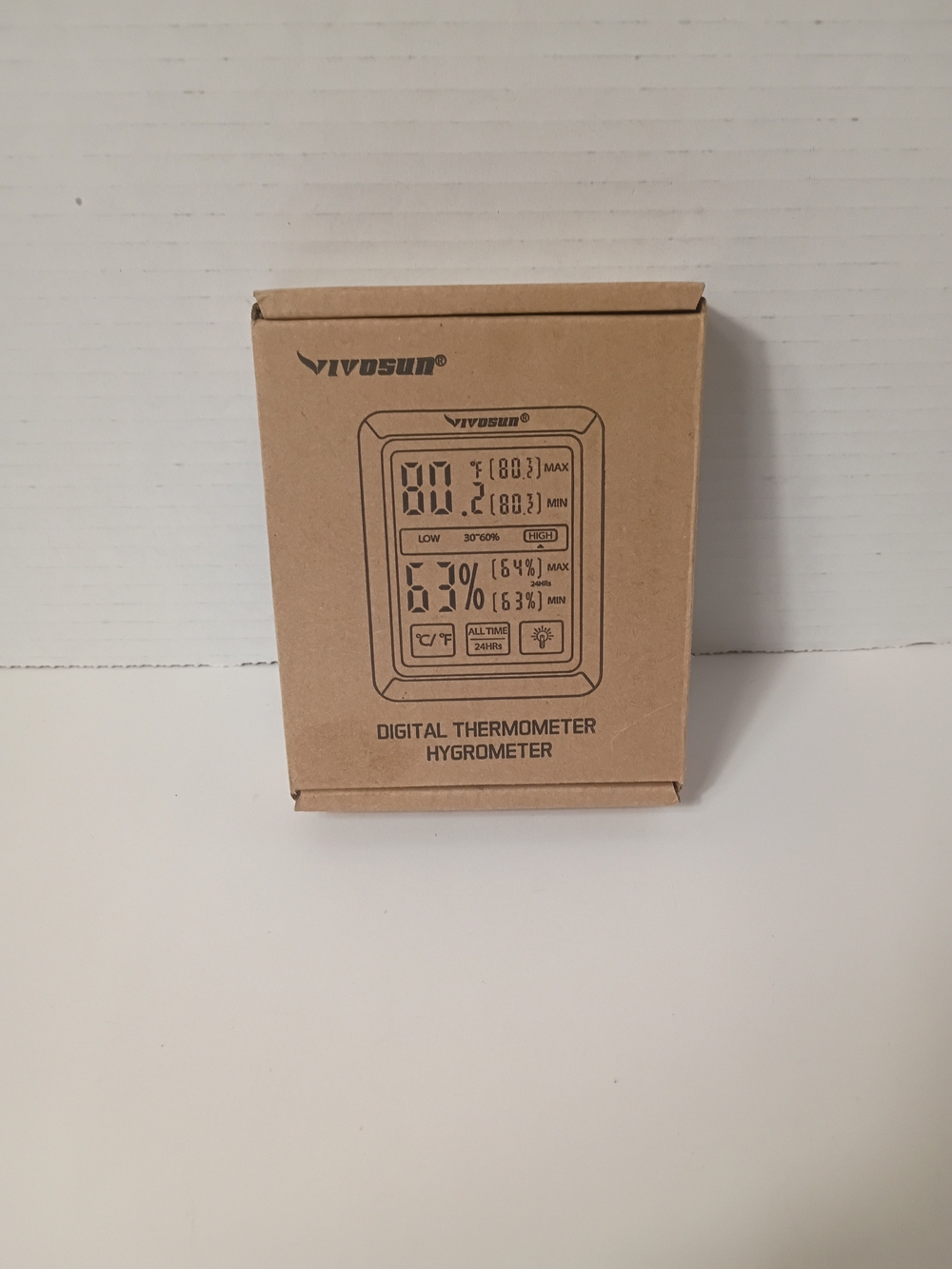 VIVOSUN Digital Thermometer Hygrometer - Brown Kraft Packaging